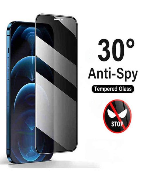 9D антишпионское закаленное стекло для iPhone 11 12 13 Pro X XR XS Max Защитная пленка для экрана для iPhone 8 7 6S Plus SE2020 Стеклянная пленка для конфиденциальности A5017391