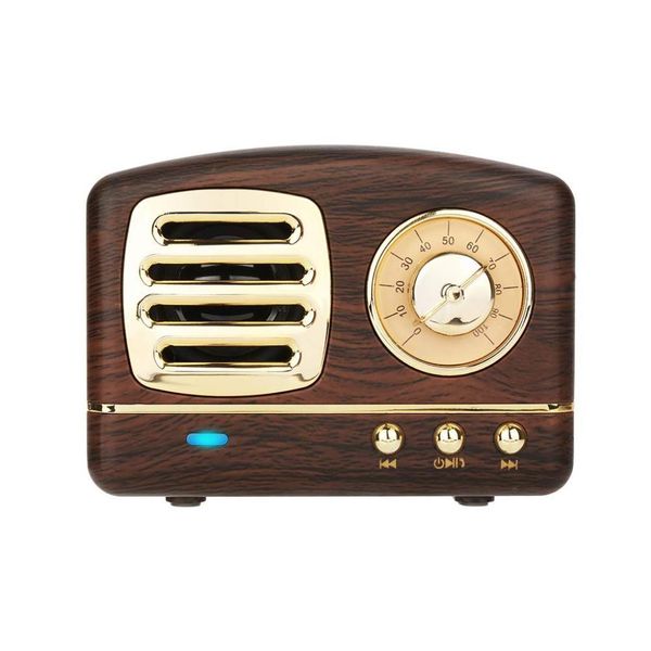 Alto-falante bluetooth com rádio retrô portátil, baixo aprimorado, com slot para cartão tf e microfone embutido, sem fio, vintage, compatível com iosandr3413193