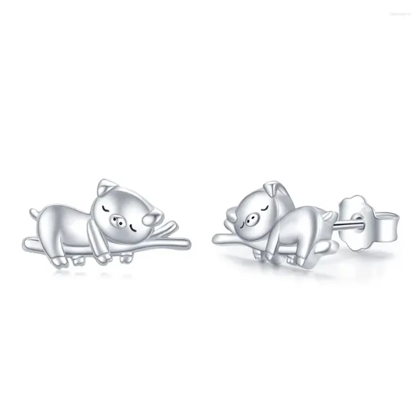Orecchini a bottone Harong Cute Baby Pig Ear Studs Lussuoso delicato argento placcato orecchino animale per ragazza donna banchetto regalo di gioielli per feste