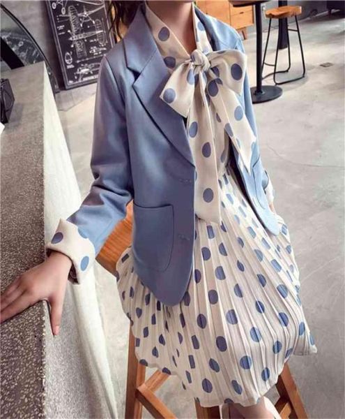 Completi scolastici per bambini Giacca giacca blazer 2 pezzi Smoking Abito per ragazze Set da sposa formale Vestiti per bambini 4 6 8 10 14 Anno 2108042667816