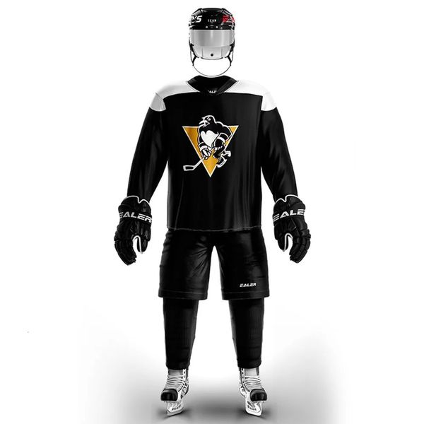 Han Duck maglia da allenamento per hockey su ghiaccio personalizzata leggera e sottile traspirante di alta qualità nera di alta qualità, tutte le taglie 240305