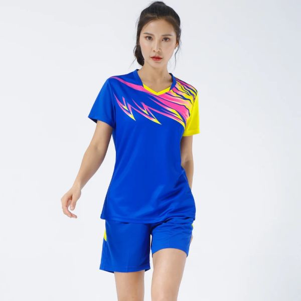 Polos Running Clothing Anzug Print Frauen Sommer Jogging Shirts Shorts Fußball Fitnessstudio Badminton Workout Training Sportler