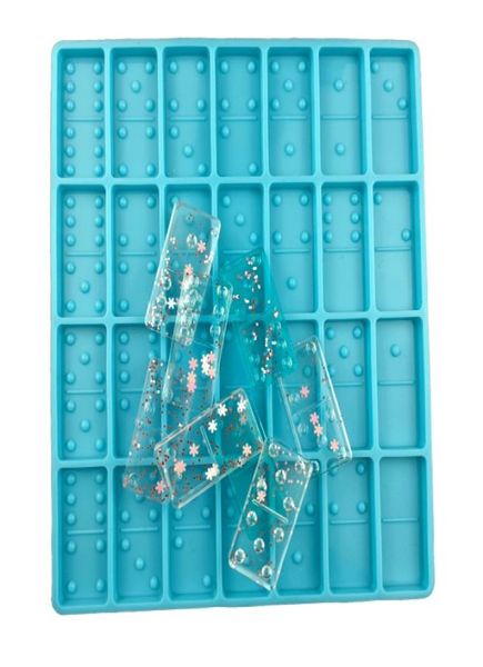 Stampo in resina Domino cavità Stampi domino in silicone standard per gioco domino epossidico per strumento di creazione di gioielli per fusione fai-da-te KimterC428F9171568