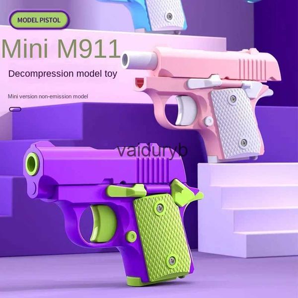 Песчаная игра с водой Fun Toys Mini 1911 Ldrens Toy Gun 3D Модель детей без стрельбы пуля резиновый ремень серии пусковой установки подарки H240411