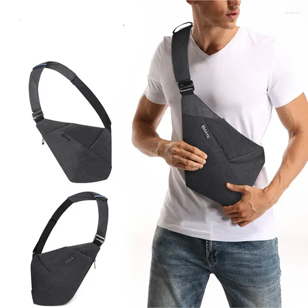 Sacos de cintura ombro para homens thinlight corpo bolso crossbody saco multi-bolso bolsa anti roubo segurança masculino coldre