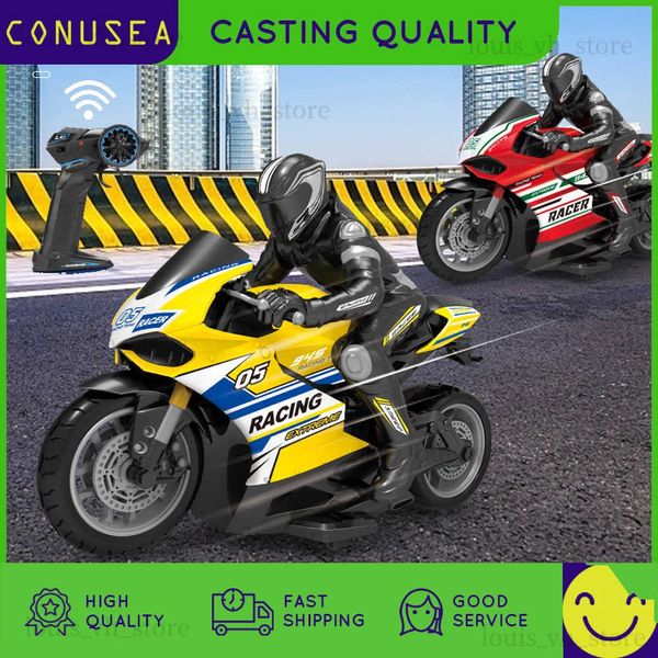 Carro elétrico / RC 1/ 10 2.4G Controle Remoto de Alta Velocidade RC Stunt Moto drift Car 30mins Drive Racing Moto RC Motorcycle Toy modelo T240308