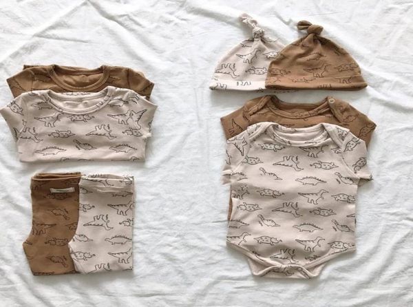 New Born Baby Autumn Pagliaccetto Caps Sets Tute di marca di moda infantile Moda stile europeo Onepieces Pantaloni per ragazze Ragazzi Pagliaccetto9159051