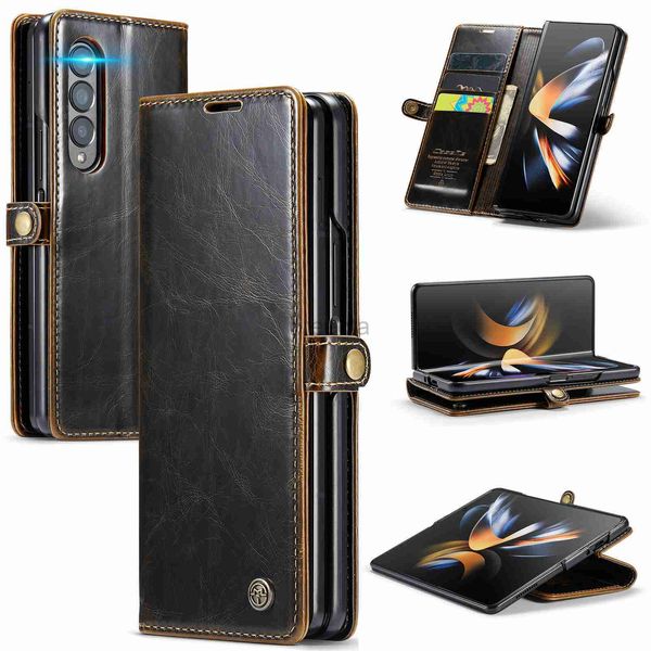 Capas de luxo para Samsung Galaxy Fold Z 4 3 5G Carteira de couro magnético CaseMe 003 Case 240304