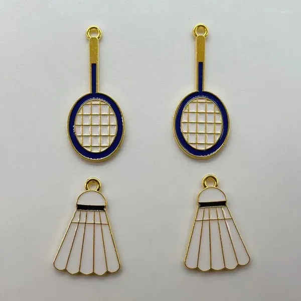Ciondoli 10 pezzi Ciondoli smaltati sportivi Ciondoli per racchette da badminton Gioielli fai-da-te Creazione di orecchini Forniture per esplorazione di collane