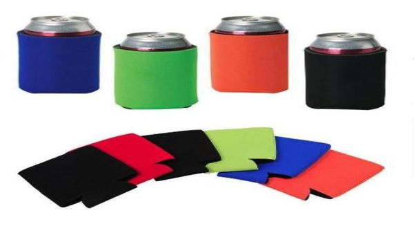 Ganze viele Farben leere Neopren faltbare Stubby Inhaber Bierkühler Taschen für Wein Lebensmitteldosen Cover6624174