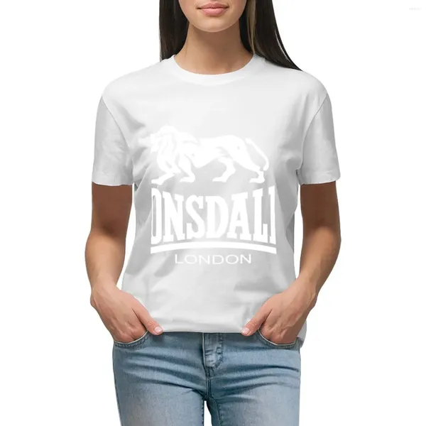 Женские поло, распродажа - футболка Lonsdale London, женская одежда, корейская модная рубашка с животным принтом для девочек, женская футболка