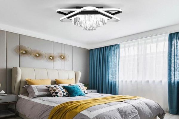 Lampadario moderno a LED Lampada a sospensione Design a soffitto Luci da soggiorno Lampade da soffitto per la camera da letto di casa El cristallo decorativo Cha7549198