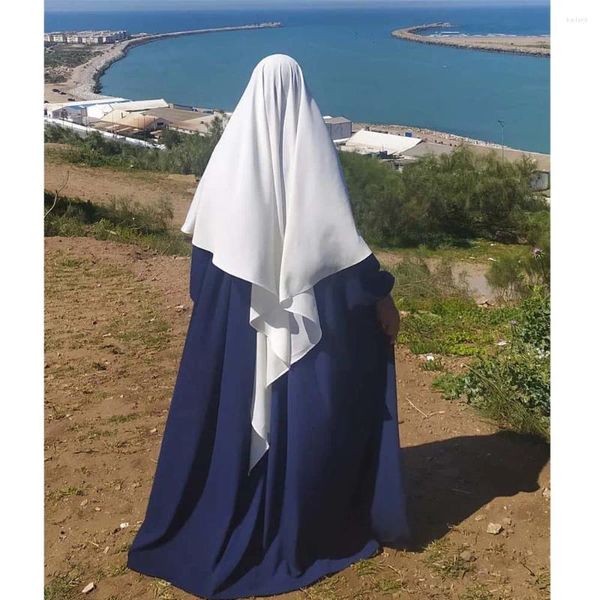 Roupas étnicas Oração Hijab Véu Longo Khimar Uma Camada Mulheres Muçulmanas Niqab Eid Ramadan Cobertura Completa Islam Abaya Turquia Lenço