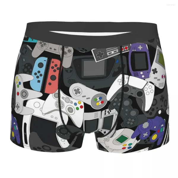 Underpants Gamer Controller Todos os Homens Roupa Interior Video Game Gaming Boxer Shorts Calcinhas Impressas Breathbale para Masculino S-XXL