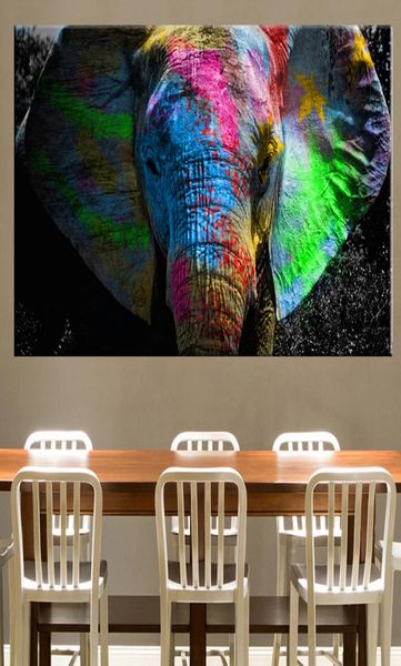 Africa Elefante Animale Paesaggio Pittura a olio su tela Pop Art Poster e stampa Immagine astratta della parete per soggiorno Decor4244690