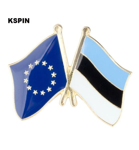 Spilla da bavero con bandiera dell'Unione Europea Estonia Spilla da bavero Distintivi da bavero Spilla XY007414067189