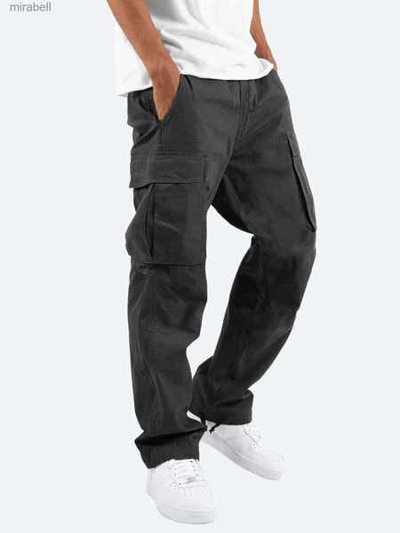 Брюки 2023ss Мужские брюки-карго с завязками и несколькими карманами Дизайнерские брюки-карго Прямые брюки Азиатский размер M-5XL 240308