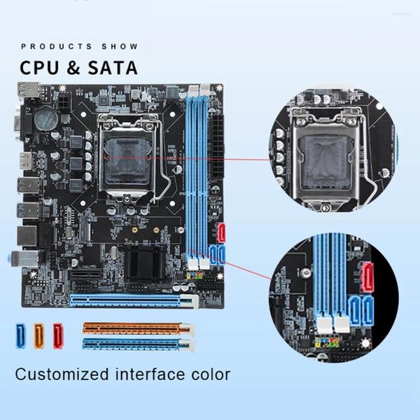 Schede madri Scheda madre B75 Presa LGA1155 Desktop Micro-ATX da 16 GB Realtek 10/100 Mbps LAN integrata Supporto SATA 2.0 3.0