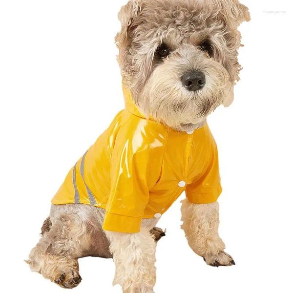 Hundebekleidung, Regenjacke, reflektierender PU-Mantel mit Kapuze, Poncho, wasserdichte Kleidung für kleine Hunde, leicht