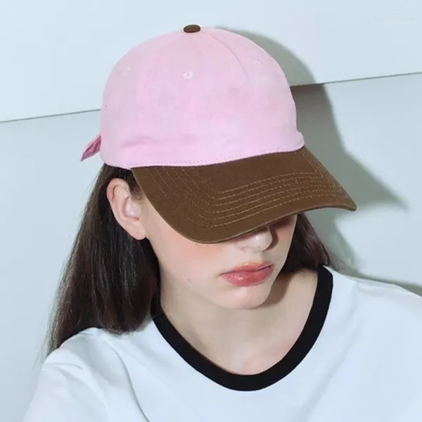 Visiere Retro Baseball Cap Kontrastfarbe bestickt Frauen Mädchen Casual Trendy Soft Top Peaked Korean Frühling Sommer Outdoor Hut