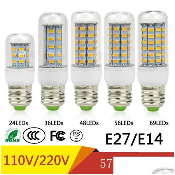 LED ampuller SMD5730 E27 GU10 B22 E14 G9 LED LAMP 7W 12W 15W 18W 20W 220V 110V 360 AÇI SMD BB Mısır Damla Teslim Işıkları Aydınlatma LIFI DHRLQ