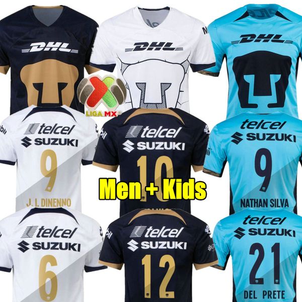 Saio Club Universidad Nacional Unam Futbol Jersey Camiseta De Liga MX Juan Dinenno 23 24 Evde Üçüncü Mavi 2023 2024 Nathan Sia Cesar Huerta Kids Kit Del Del