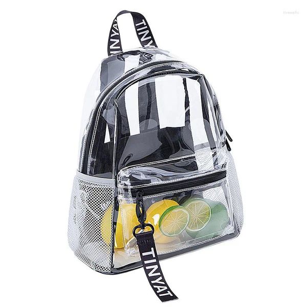 Школьные сумки Прозрачный рюкзак Модные женские Желейная сумка Водонепроницаемость ПВХ Пляжный туризм Девочки Для женщин