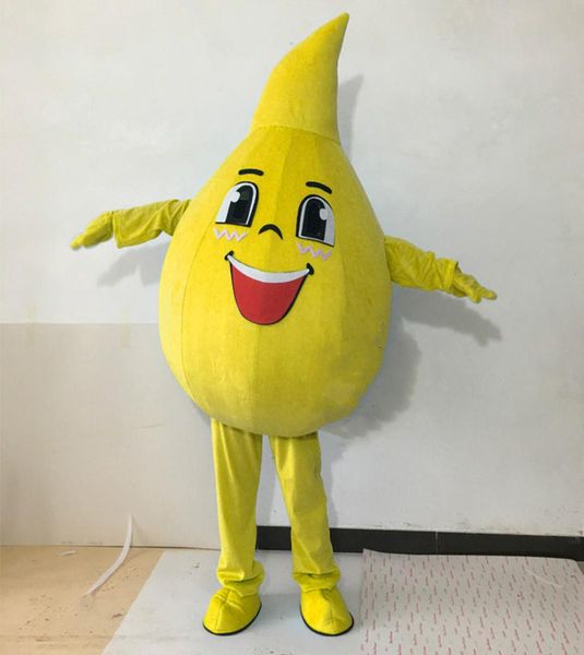 Halloween amarelo gota de água mascote traje de alta qualidade dos desenhos animados anime tema caráter natal carnaval trajes adultos tamanho birt1084899