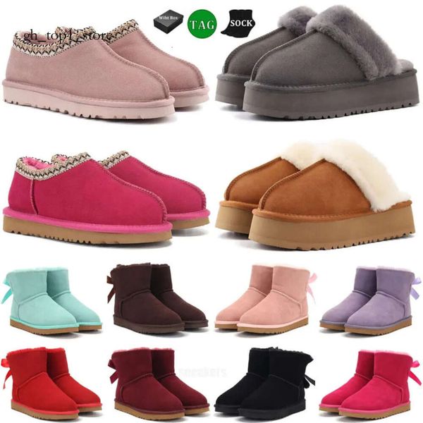 2024 Designer Fluffy Snow Uggg Boots Ug Mini Damen Winter Uglies Australia Tasman Platform Ug Boot Fur Slipper Ankle Wool Shoes Sheepsk 216