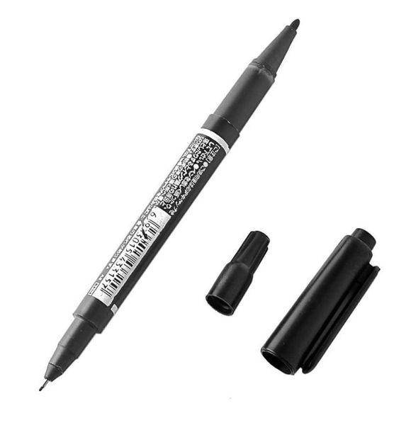 10 шт., ручка для переноса татуировок в ассортименте, черная двойная ручка-маркер для татуировки, ручка для перманентного макияжа5287245