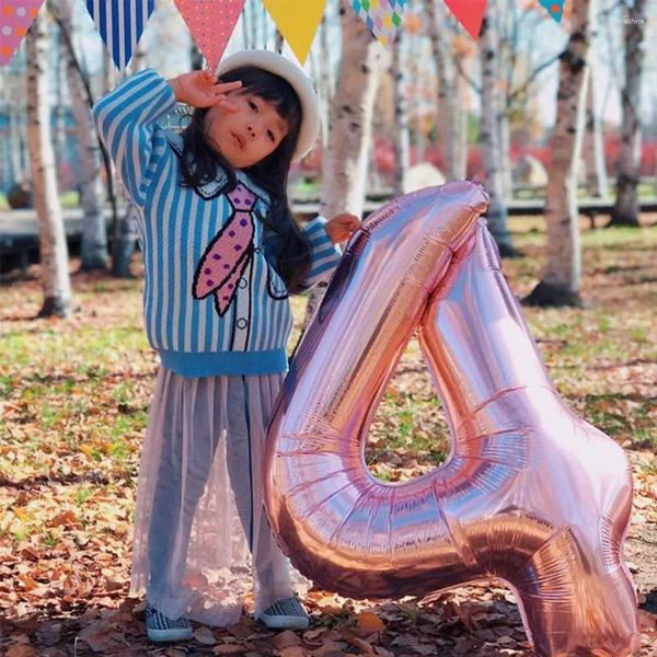 Украшение вечеринки, 32-дюймовые цифровые фольгированные воздушные шары на день рождения 0-9, воздушные гелиевые воздушные шары с номерами, фигурки, счастливый свадебный декор, детская игрушка, воздушный шар