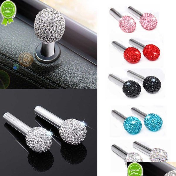 Outros acessórios de interiores Novo 2pcs Rhinestone Car Truck Interior Porta Blow