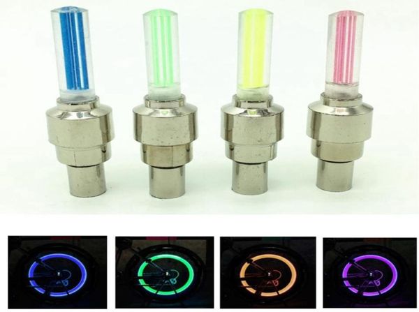 2 pçs novas luzes led da bicicleta roda tampas das válvulas do pneu acessórios da bicicleta ciclismo lanterna raios lâmpada cor azul verde pink6956549