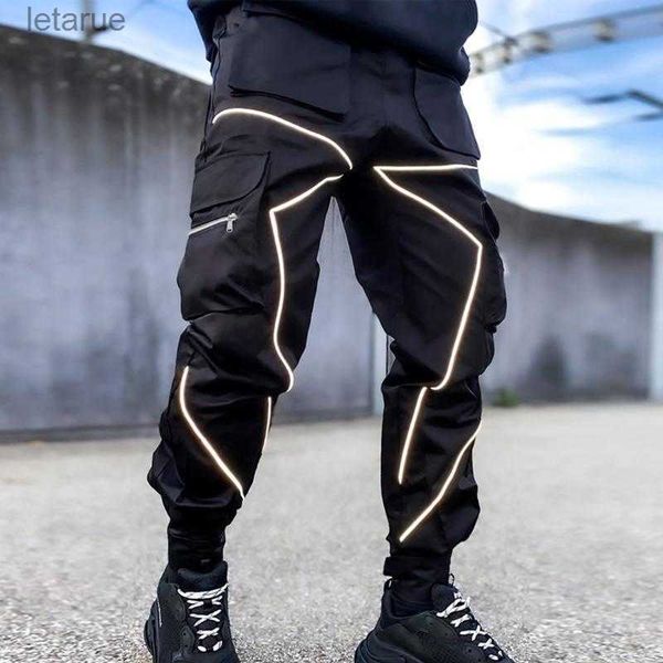 Брюки мужские брюки-карго модные мужские джоггеры блестящие комбинезоны мужская спортивная одежда светящиеся брюки-карандаш 240308