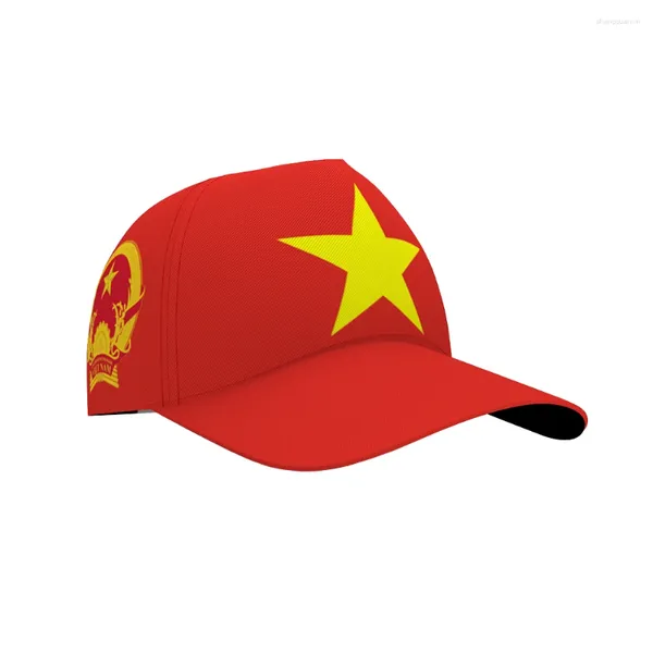 Top Caps Viet Nam Gençlik DIY Ücretsiz Özel İsim Numarası Vnm Hat Nation Flag VN Vietnam Vietnam Ülke Baskı Po Logo Beyzbol Kapağı