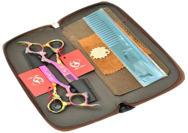 60-дюймовые ножницы для стрижки волос Meisha Dragon с ручкой для продажи, филировочные ножницы JP440C, набор профессиональных ножниц для волос с расческой в чехле HA0324641449