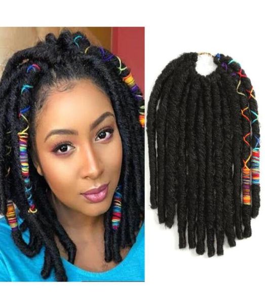 Extensões de cabelo dreadlocks de crochê 14 polegadas deusa sintética faux locs tranças preto marrom bug para mulheres 7541429