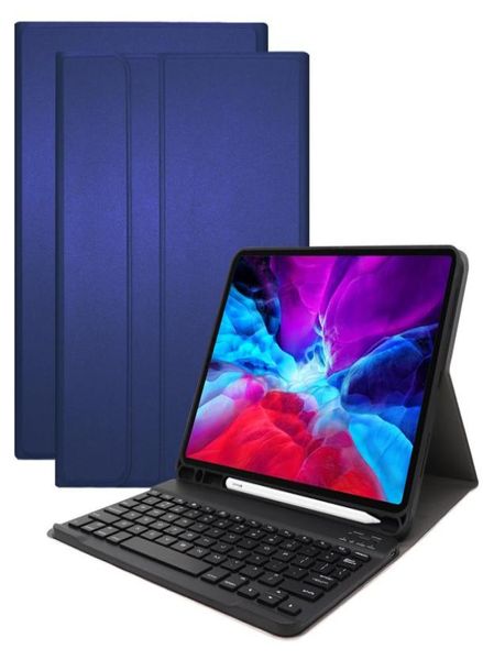 IPad Pro 11 2020 Sürümü için Söndürülebilir Kablosuz Bluetooth Klavye Kılıfı Arka Işığı Dokunmatik Portu Ultra İnce Portföy Deri COVE9903115