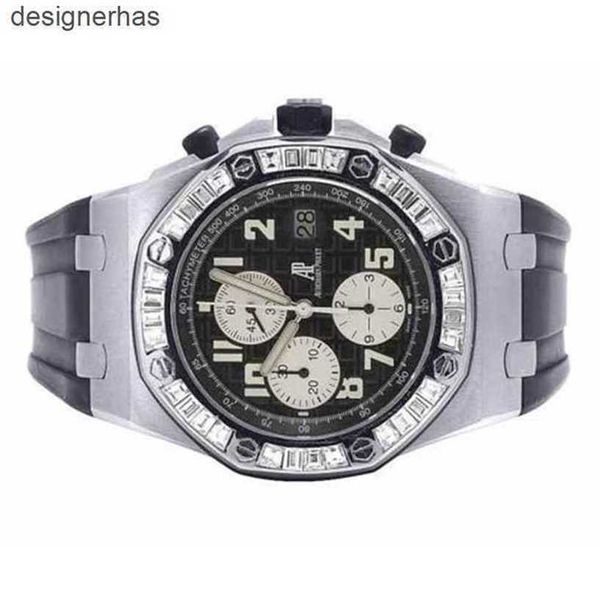 Relógios mecânicos Audema Pigu com cronógrafo automático Relógios de pulso masculinos 42 mm Epic Royal Oak Offshore bolsa retangular com 5,5 quilates VS Diamond WN-87C1