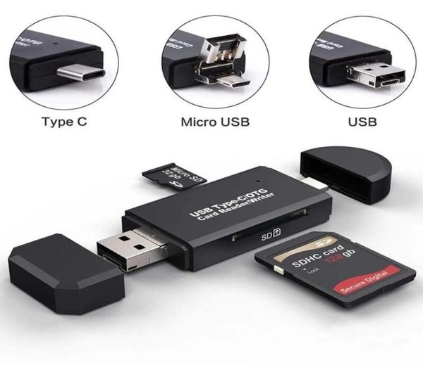 Multi USB20 TYPEC Micro USB OTG com leitor de cartão SD TF para computador MacBook Tablet4957187