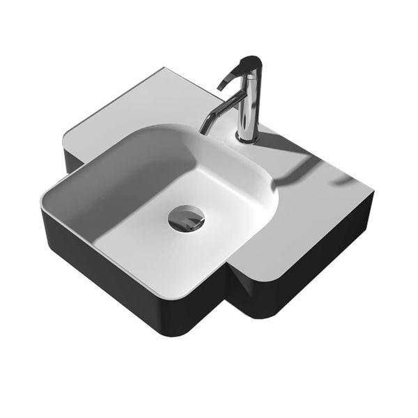 Lavabo da bagno in pietra in superficie solida Lavabo sospeso per lavanderia RS38185