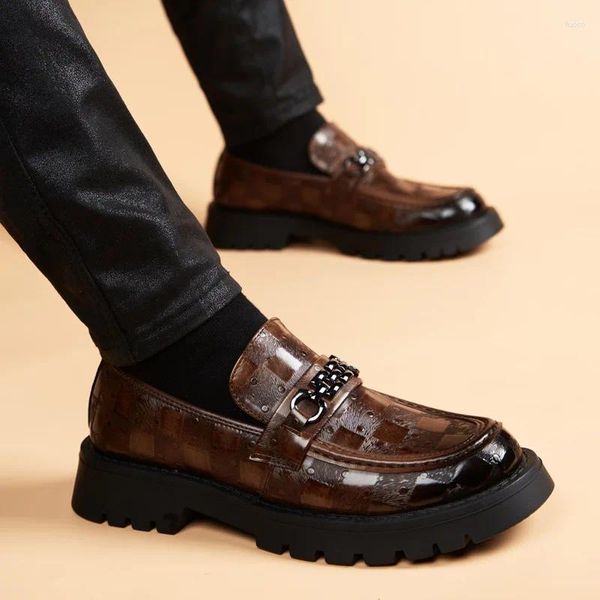 Sıradan Ayakkabı Deri Erkek Moda Kalın Alt Tasarımcı Loafers Klasik Slip-On Yüksek Kaliteli İş Oxford Mocassins