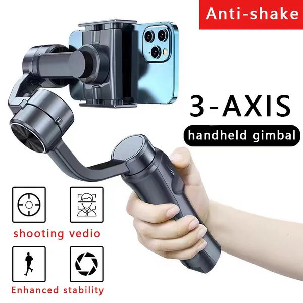 Stabilizzatore cardanico per smartphone portatile AntiShake a 3 assi con treppiede per riprese video Vlog stabilità migliorata per Creator Vloger 240229