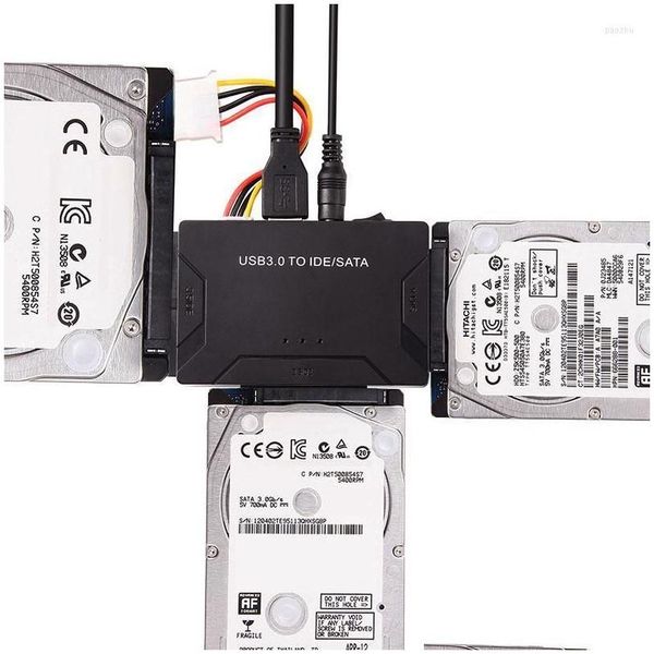 Computerkabelanschlüsse Computer S-Anschlüsse in 1 SATA-zu-USB-IDE-Adapter 3.0 Ata-Datenkonverter-Hub für 2,5 3,5-HDD-Festplatte D Dhgdi