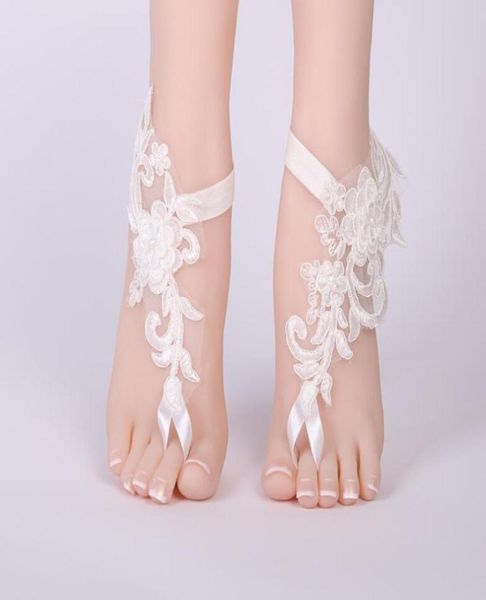 Weitere Brautaccessoires Hochzeit Braut Fußkettchen Spitze Blume Barfußsandalen Strandfuß Schmuck für Brautjungfernparty7236049