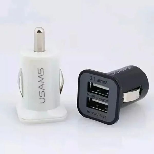 USAMS Autoladegerät Dual Port USB Ladegerät Adaper 5V 3100mAh für iPhone Samsung HTC ZZ