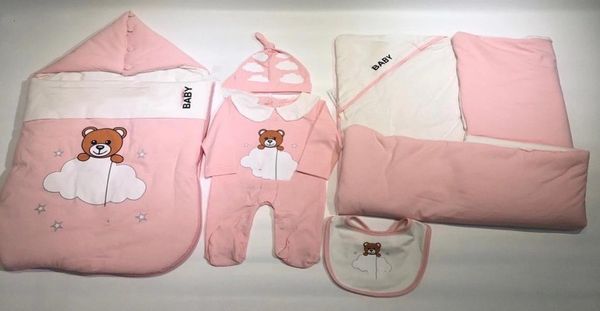 5 pezzi vestiti appena nati neonate pagliaccetto carino neonato ragazzi cartone animato manica lunga tuta cappellobibblanketsleep bag abiti bambino Ou5490819