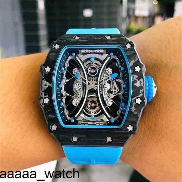 RicharMill Orologio da polso Orologi di lusso Moda Orologio meccanico da uomo di lusso Business Leisure Rm53-01 Custodia in fibra di carbonio completamente automatica Nastro Mal Swiss ZF Factory