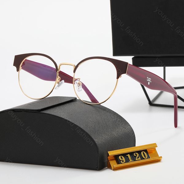 Beyefendinin Tasarımcısı Sunglass Gold Frame Frame Dairesel Lens Moda Şeffaf Güneş Gözlüğü Erkekler Goggle 9 Renkler Kutu -3 ile Açık Mekan Seyahat