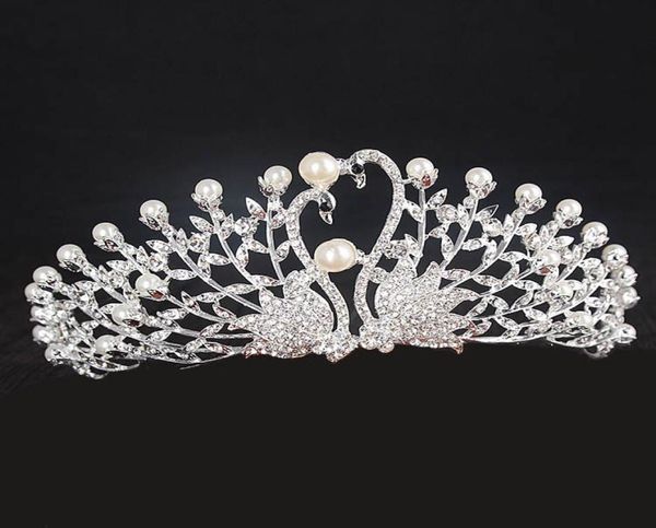 Kraliyetler Tiaras Boncuklu Taç Düğün için Başlıklar Düğün Başlıkları Gelin Elbise Headdress Aksesuarları Düğün Acces3257576